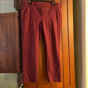 Maroon Loft Marissa skinny ankle pants
